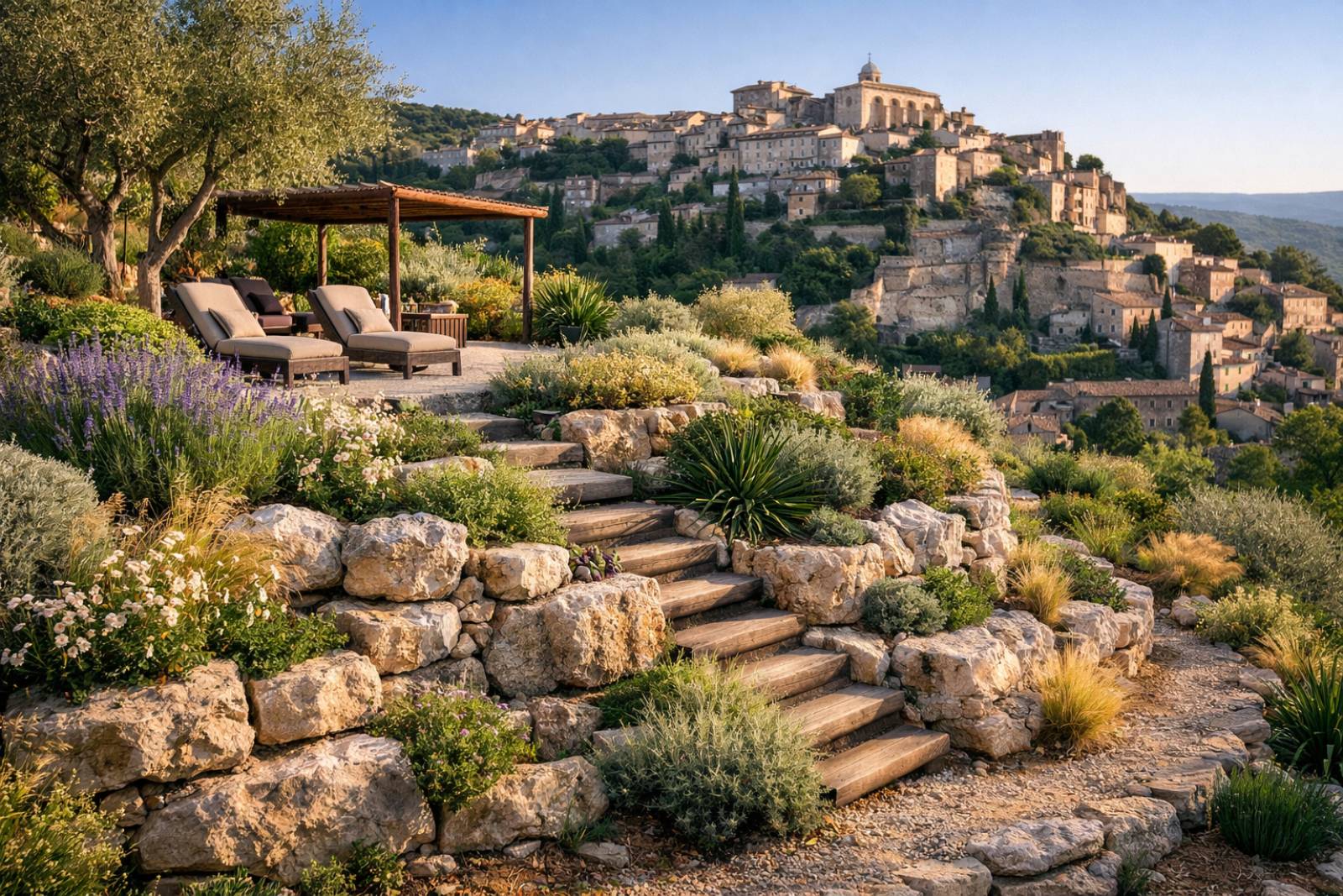 Construction d'un enrochement en pierre à Gordes dans le Luberon