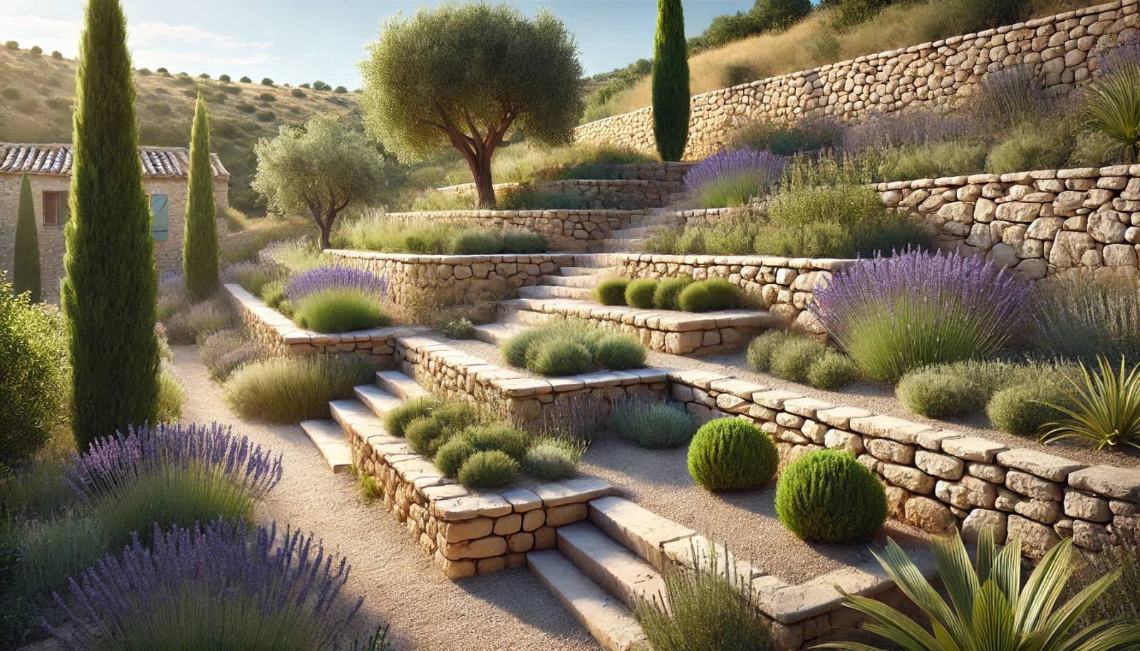 Spécialiste du jardin provençal en restanques dans le Lubéron