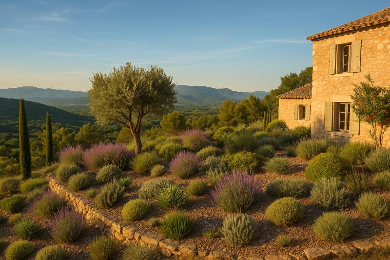 Plantation de végétaux résistants à la sécheresse et au vent du Lubéron