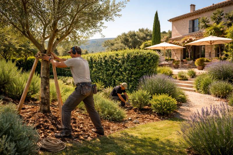 Paysagiste à Gordes pour préparer un jardin face au mistral d’été dans le Lubéron